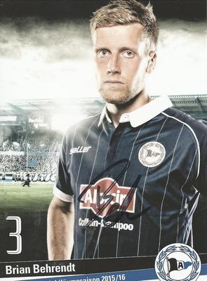 Brian Behrendt - Arminia Bielefeld - Saison 2015/2016 - Autogrammkarte 