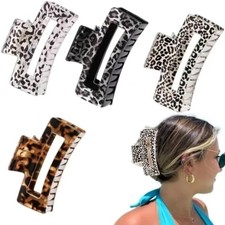 Hair Claw Clips for Women Girls,4pcs Leopard Print Hair Jaw Clips Non slip St...