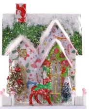 Cody Foster Christmas Retro Reindeer House-9.5"H