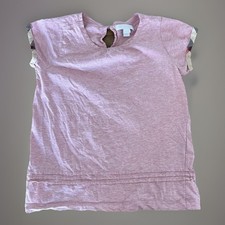 Burberry Girls Top Pink Blouse shirt Check Cuff Size 10 Years Preppy HAS FLAWS