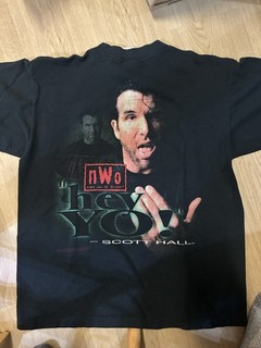 Rasoio Ramon Vintage WWF WCW NUOVO SENZA ETICHETTE Raro Scott Hall Hey Yo Last Call Hall Taglia XL Nuovo