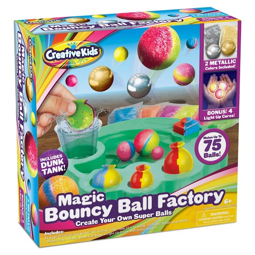 Bouncy Ball Factory Set - Make 75 Stunning DIY Bouncy Balls, Light-Up Balls! ...