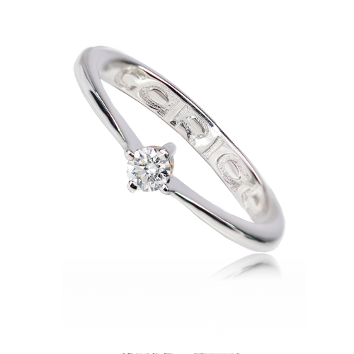 Clogau Gold Ring Size M Diamond Solitaire Engagement 10pt White Rose Gold