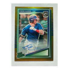 Panini Donruss Gold Rated Prospect Owen Caissie Auto /10 #186 Chicago Baseball