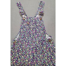 Vintage OshKosh B'gosh Girls Vestbak Floral Corduroy Overalls Cottage Boho 4T