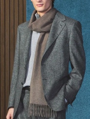 Men's Size 54R John Craig 100% Wool Canali Heather Gray Sport Coat Blazer Jacket