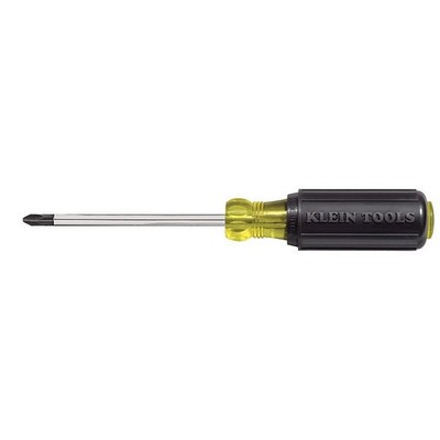 Klein Tools 603-4 Screwdriver, Made in USA, #2 Phillips 4'', Black/Yellow