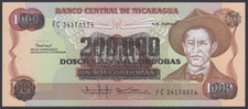 Nicaragua  200000 Cordobas  1990  AU-UNC P. 162,  Banknote, Uncirculated