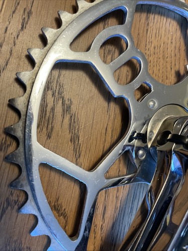 Vintage BSA 46T Crankset Chainwheel Chrome Lightweight Fluted Arms B12 - Picture 2 of 15
