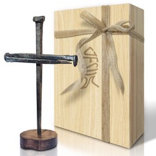 LeMeeOly Jesus Christ Crucifixion Nail Metal Cross Wooden Base, Religious Gif...