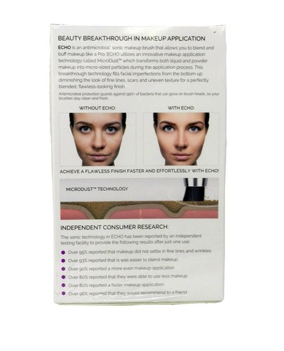 Spa Sciences Echo Pennello Trucco Sonico Antimicrobico 3 Velocità Ricaricabile Bianco 1 - Foto 2 di 3