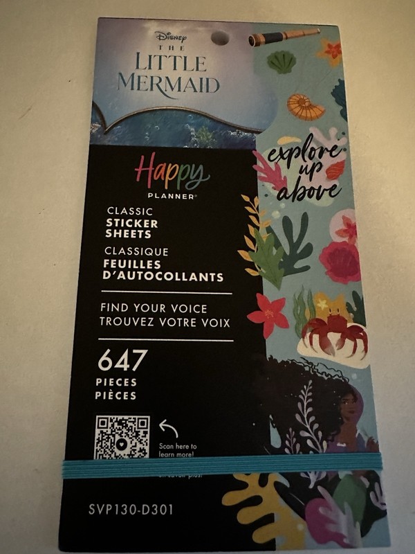Happy Planner The Little Mermaid Classic Sticker Sheets 647 Pieces Disney