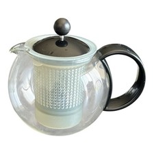 BODUM ASSAM Black Handle Clear Glass Teapot P...
