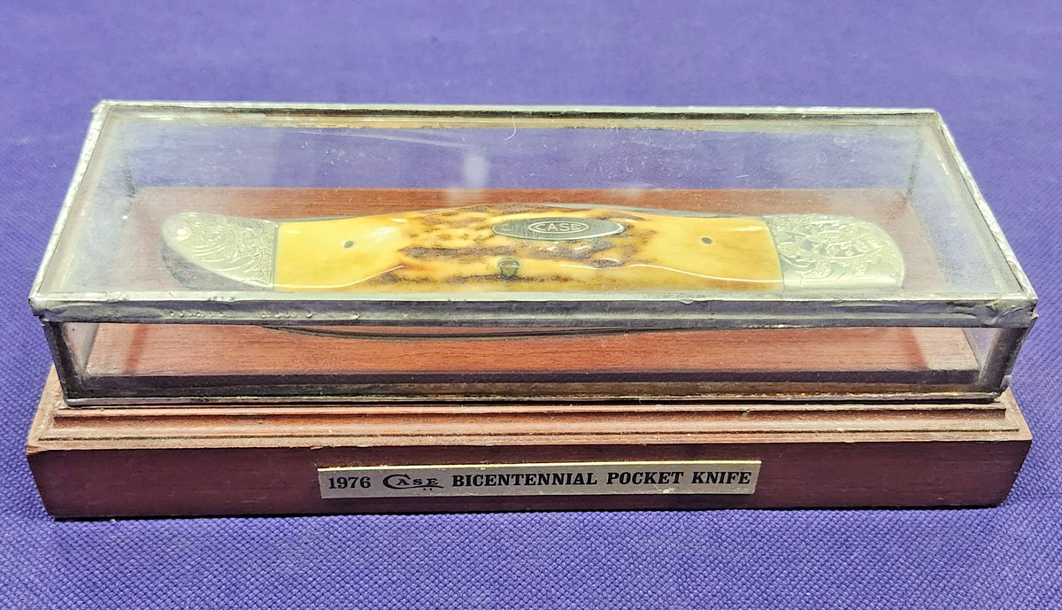 CASE XX USA 1976 THE AMERICAN SPIRIT 5165 Stag Folding Hunter