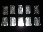 10  Engelhard 1 oz Silver .999 Fine Bars Classic Globe E/Logo Reverse