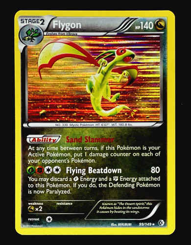 2012 Pokemon FLYGON Boundaries Crossed HOLO Foil Rare Black & White Card 99/149