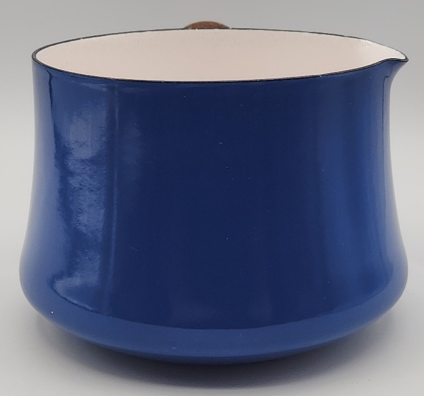 Dansk Kobenstyle Midnight Blue Butter Warmer 3 5/8" Tall Teak Handle