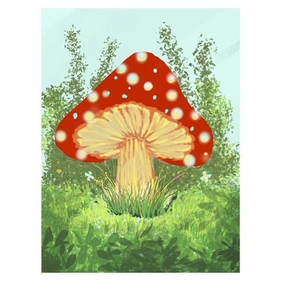 Mushroom Diamond Painting Kits for Adults, Easy DIY 5D Round Full Drill Diamond 