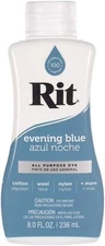 Rit Dye Liquid – Wide Selection of Colors – 8 Oz. (Evening Blue) Evening Blue 