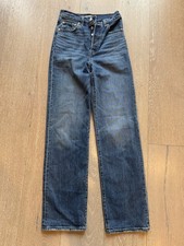 Levi's Premium High Rise Ribcage Straight Jeans Blue Denim Women's 24x32