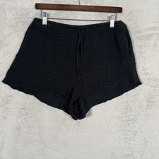 Zara Waffle Cotton Shorts Women  s Size XS Black