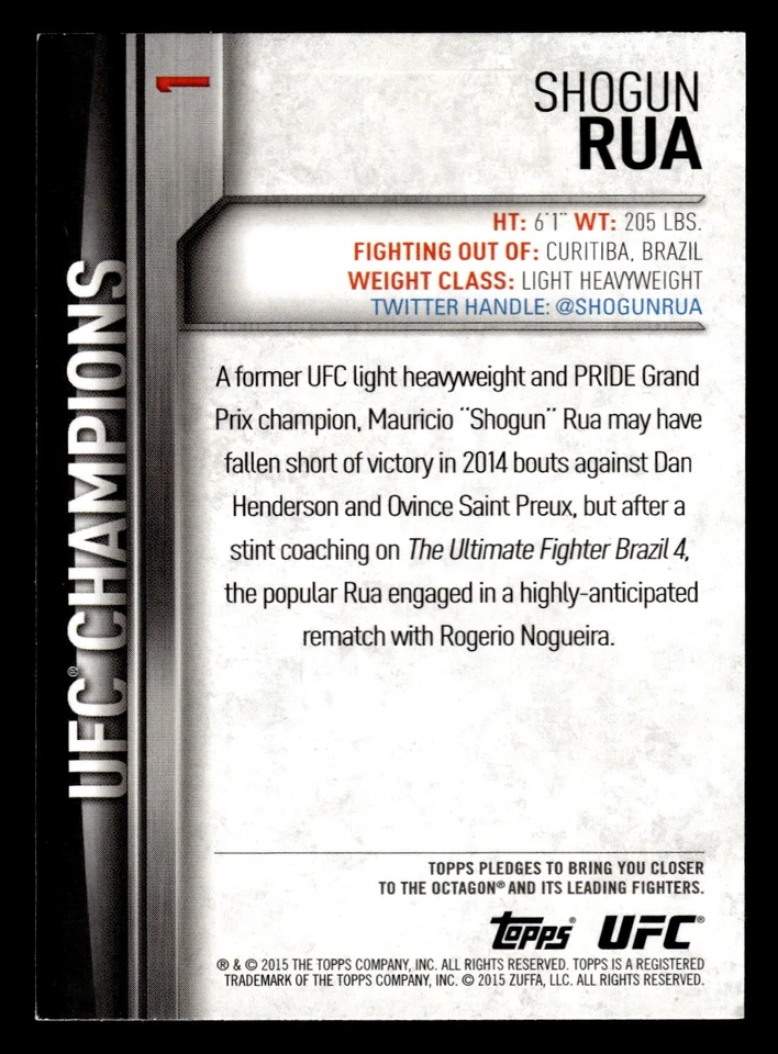 2015 Topps UFC Champions Pick Your Card - Image 2 of 2