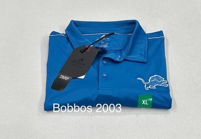 Antigua NFL Team Men's Signal Button-Up Polo Shirt, Blue, Size XL