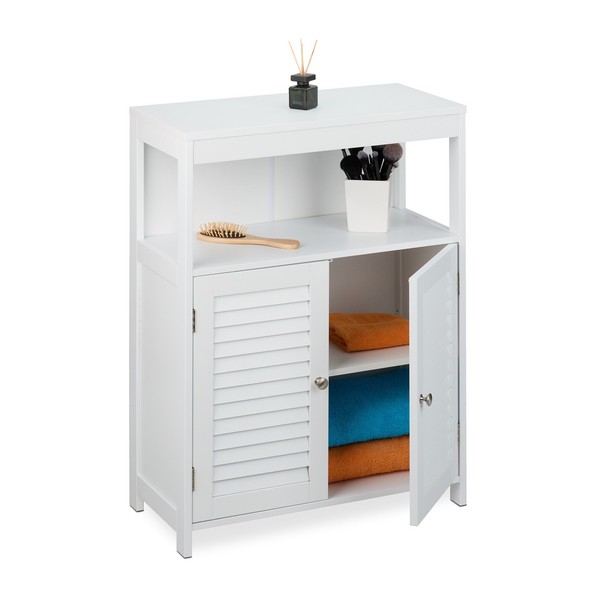 Badschrank BadschräNkchen Badezimmerschrank Beistellschrank SchräNkchen Weiß-image