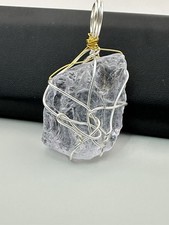 Pendant Necklace Clear White Beach Glass Wire Wrapped Handmade OOAK 4134 B