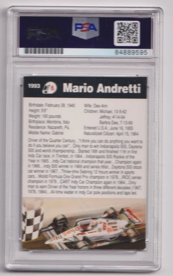 1993 K-Mart Racing MARIO ANDRETTI Signed Auto PSA/DNA Slabbed - Image 2 of 2