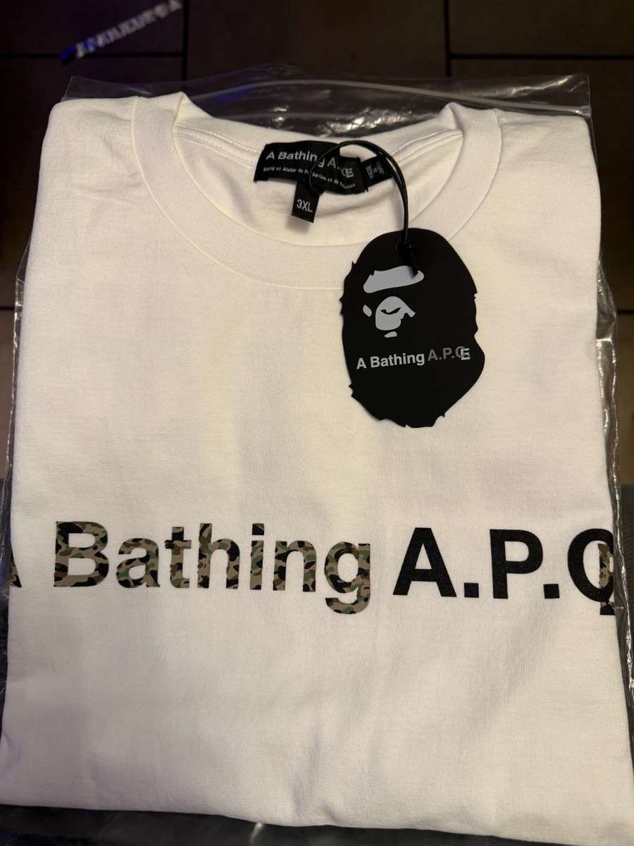 A Bathing Ape BAPE x A.P.C Collab WIDE T-shirt Tee WHITE - Size