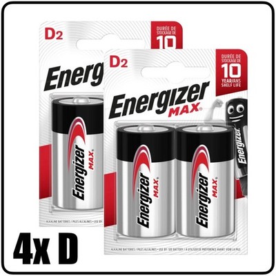 4x Energizer Max D Mono Batterien (4 Stück)