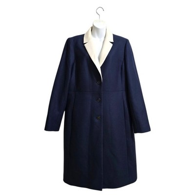 J. Crew Topcoat With Contrast Lapel In Double-Serge Wool Sz 16