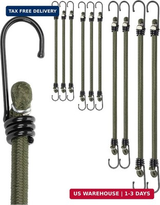UNCO- Bungee Cords with Hooks, 10 Pack, Assorted Sizes, Bungee Cords Heavy Duty