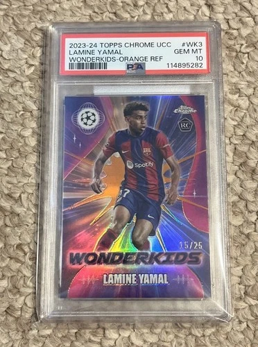 # /25 PSA 10 POP 1 Topps Chrome UEFA Lamine Yamal RC Wonderkids Orange