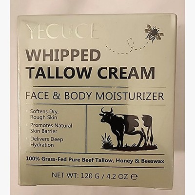 YECUCE Whipped Tallow Cream   Grass Fed Tallow Moisturizer 4.2 oz   NEW