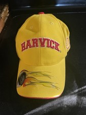 Gorra Kevin Harvick NASCAR amarilla roja con diseño de llama con logotipo de carcasa