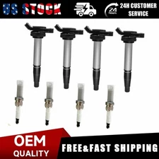 Fit 09-17 Toyota Corolla 1.8L 4-Cylinder UF596 Ignition Coil & Spark Plug Set