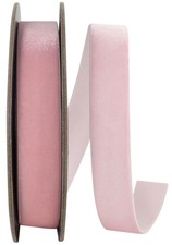Woven Edge Velvet Ribbon Light Pink 7/8 Inch 10 Yards Sewing Craft