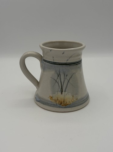 Vintage Botanical Leaves Nature Muted Colors Studio Art Pottery Mug 18oz Signed