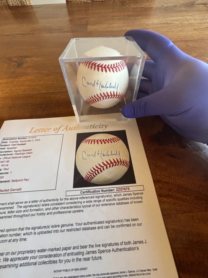 Carl Hubbell signed official NL ball (Giamatti) JSA LOA COA newly authenticated - Image 2 of 4