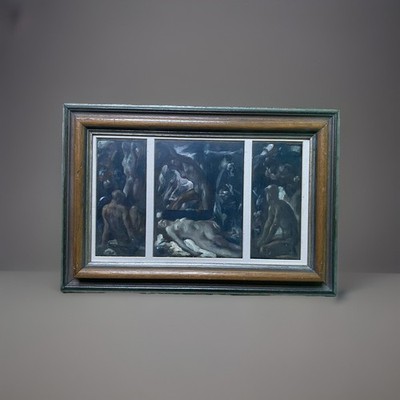 Ölgemälde Triptychon Original Johann Kluska, Dante Alighieri