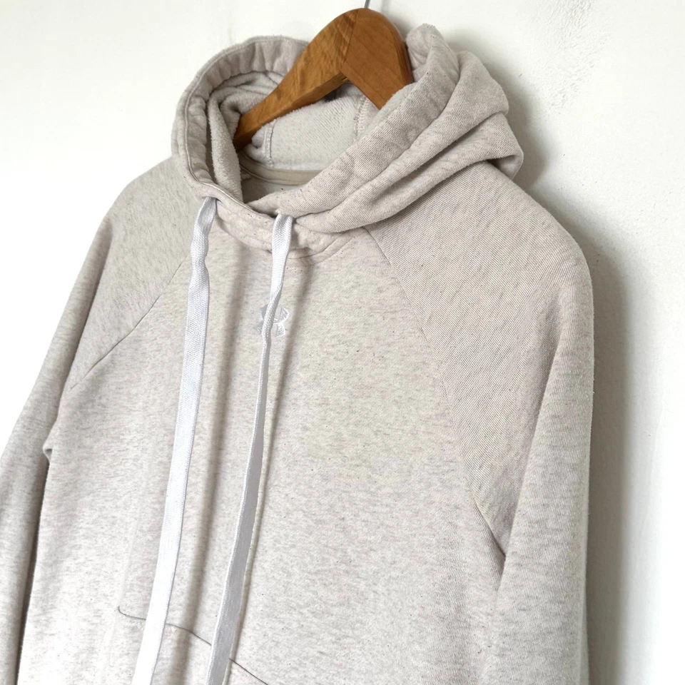 Sudadera Under Armour Para Mujer Pequeña Beige Jaspeado Manga Larga Sudadera con Capucha Foto 3 de 4