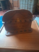 Vintage Wooden 6 Pipe Stand  / Rack  ~
