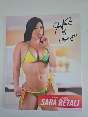 SARA RETALI XXL 20 x 26cm Autograph Signed Original Autogramm Brazzers 