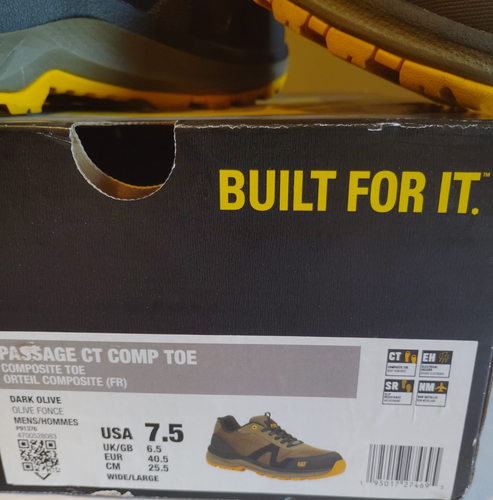 NEW CAT Passage CT COMP TOE Men’s 7.5 (Wide) Work Shoe Dark Olive - Picture 10 of 10