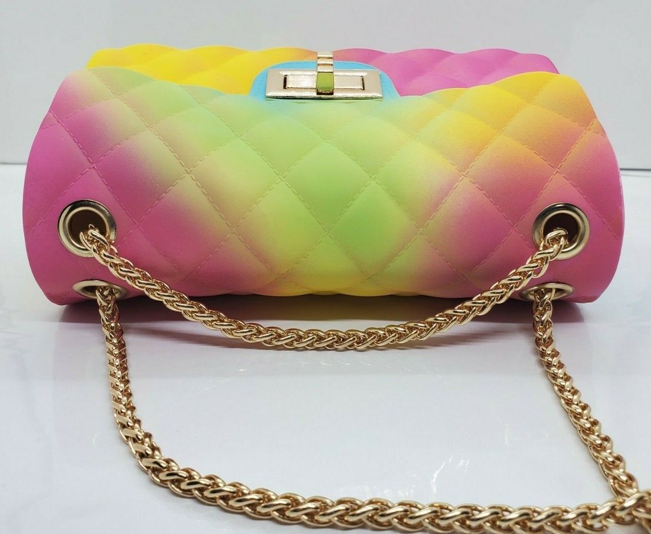 Rainbow Jelly Shoulder Bag for Women V Pattern Large (5 colors) BB 55-1