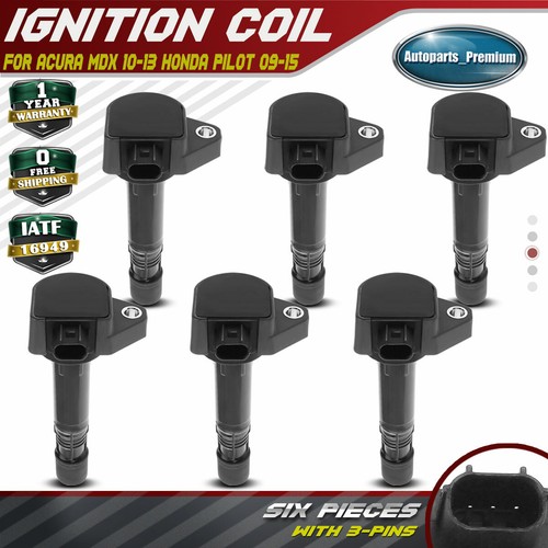 6Pcs Ignition Coil for Acura MDX RDX ZDX Honda Pilot Ridgeline V6 3.5L