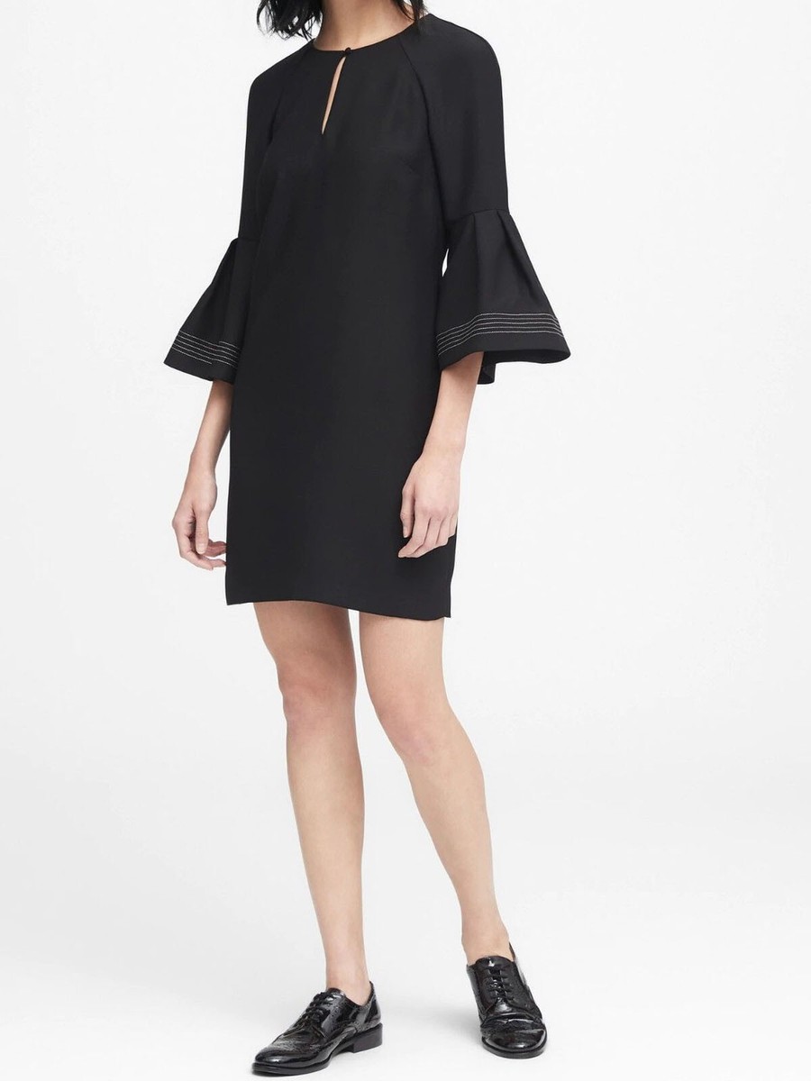 banana republic black shift dress Banana Republic Bistretch Classic Shift Dress Women's 10 Lined Sleeveless