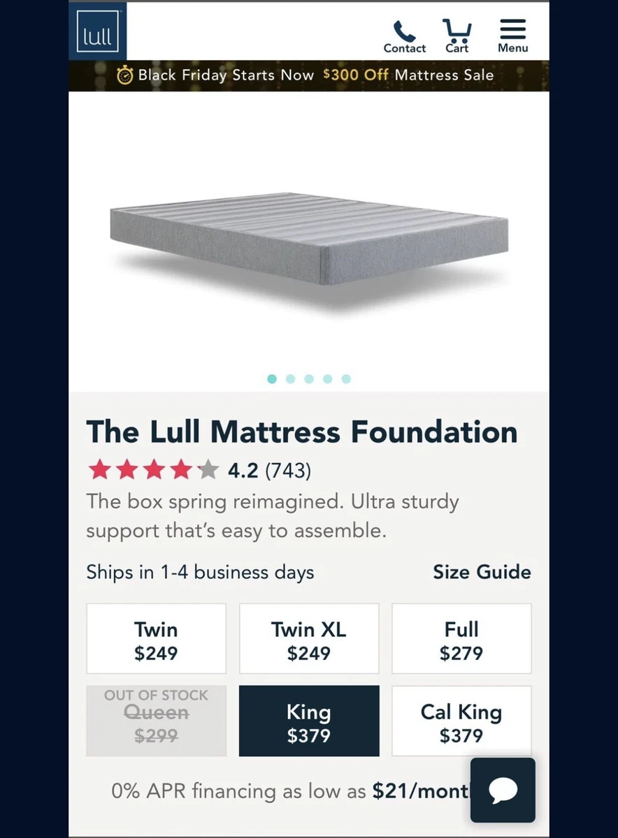 Lull King Size Mattress Foundation eBay